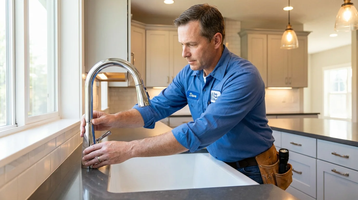 Kitchen faucet installation by Johns Plumbing LLC in Snyder